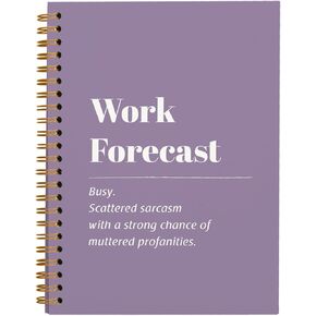 Funny Office Notebooks for Work, Sarcastic Gifts Work Forecast Scattered Sarcasm Sign, Funny Gifts Journal for Coworkers, Work Humor Gifts, College Ruled Hardcover Spiral Notebook 5.5 x 8.3