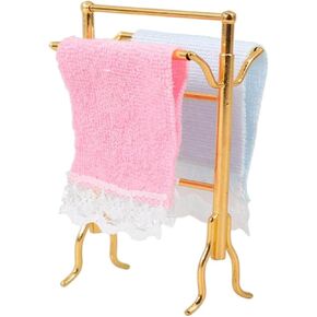 Miniature Dollhouse Towel Rack,Mini Bath Towels Rack Toy,Doll House Bathroom Furniture Accessory