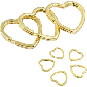 40pcs حلقات مفتاح المعادن على شكل قلب ، حلقات مفتاح تقسيم القلب للسلاسل الرئيسية لمشاريع ومشاريع الفنون والحرف (4 ألوان)