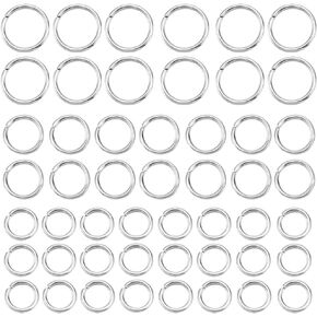 1 Box 1000Pcs Stainless Steel Jump Ring Silver Open Jump Rings Bulk Hypoallergenic Thick Small Round Single Loop Ring Connector for Jewelry Making Supplies Necklaces Bracelet Earrings DIY