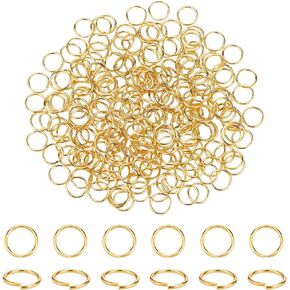 Ph Pandahall 360pcs 8mm Rings Open Jump Rings 18 Gauge Brass O Rings Rings Golden Jewelry Connector Rings for Enring Bracelet Necklace Chain Jewelry Diy Making Craft