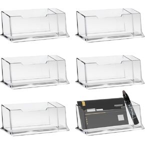 JEPELUS 6 Pack Acrylic Card Card مع فتحة القلم ، واضحة منظمة أعمال بطاقات العمل الأفقية ، و 26 بطاقة و 2 أقلام.