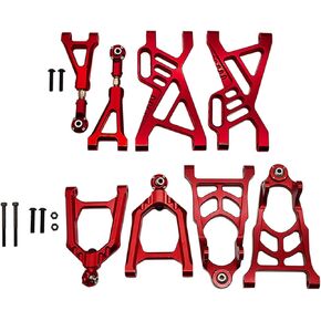 Alloy CNC Front Rear Upper Lower Suspension Arm Set for 1/5 HPI ROFUN ROVAN KM BAJA 5B 5T 5SC Rc Car Parts (Red)
