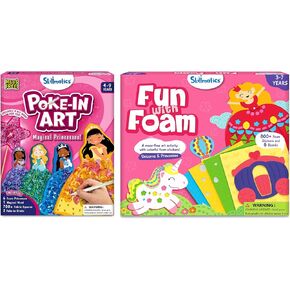 Poke-Skillmatics Poke-in Art Magical Princess & Fun with Foam Unicorns and Princesses Bundle ، No Mess Art for Kids ، نشاط إبداعي DIY ، هدايا للأولاد والبنات الذين تتراوح أعمارهم بين 3 ، 4 ، 5 ، 6 ، 7 ، 8 ، 9