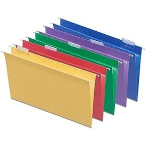 دبابيس معلقة مجلدات الملفات ، 5-TAB ، الحجم القانوني ، ألوان متنوعة ، 50/كرتون (ST345001-CCVS)