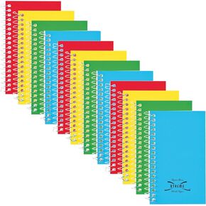 Rediform National® Memo Book, 12-Pack, Narrow-Ruled, Side-Bound, Xtreme White, 5" x 3", 120 Pages, Assorted Colors (31220-12PK)