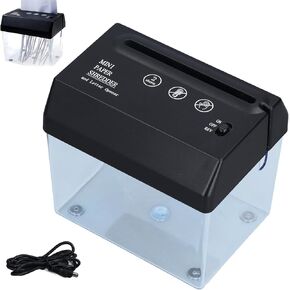 Mini Paper Shredder, Portable USB A6 Electric Paper Cutter of Battery Powered Desktop Stationery for Paper, Bills, Receipts
