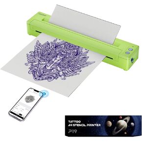 Tattoo Stencil Printer, Bluetooth Stencil Machine for Tattooing, Thermal Tattoo Printer with Transfer Paper for Tattoo Artists & Beginners, Compatible with Smartphone & PC