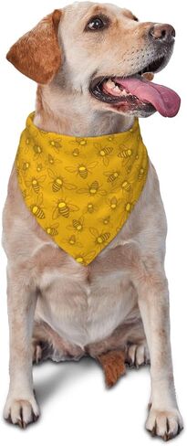 Bees Dog Bandanas, Honeybee Scarf,Adjustable Triangle Holiday Scarves,Funny Kerchief for Dog Lover Reusable (Yellow-1) in Saudi Arabia