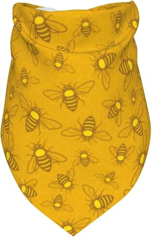 Bees Dog Bandanas, Honeybee Scarf,Adjustable Triangle Holiday Scarves,Funny Kerchief for Dog Lover Reusable (Yellow-1) in Saudi Arabia