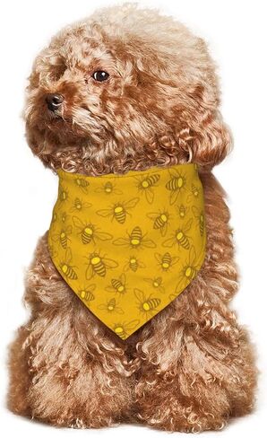 Bees Dog Bandanas, Honeybee Scarf,Adjustable Triangle Holiday Scarves,Funny Kerchief for Dog Lover Reusable (Yellow-1) in Saudi Arabia