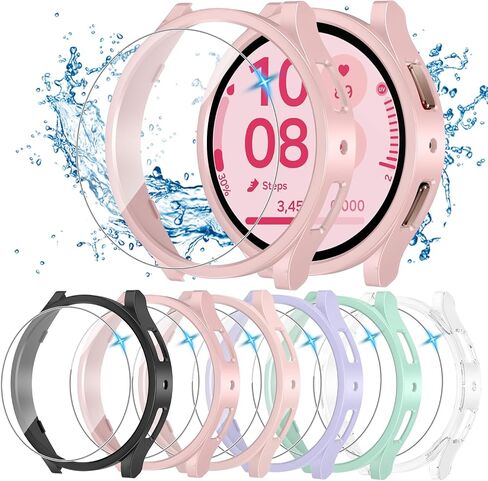 [6+6 عبوات لهاتف Samsung Galaxy Watch 7 حافظة حماية للشاشة 40 مم، زجاج مقسى مضاد للضباب ومجموعة غطاء ممتص للصدمات من البولي كربونات الصلب لملحقات Galaxy Watch7 40 مم، مقاومة للماء in Kuwait