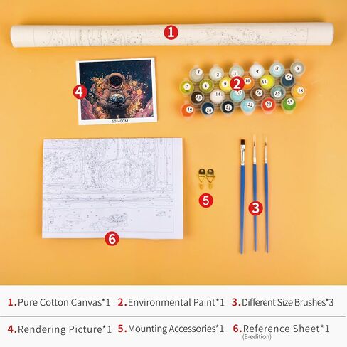 Starry Night Astronauts Paint by Numbers Kits Canvas DIY Space Earth Oil Painting Paint by Numbers for Adults Beginner with Brushes and Acrylic Pigment for Student Bedroom Home Decor 16x20inFrameless in Saudi Arabia