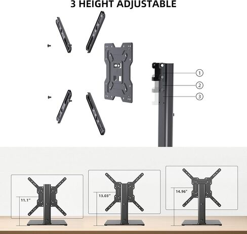 Universal Swivel TV Stand Base Table Top TV Stand for 32-75 Inch TVs 60 Degree Swivel, 12 Height Adjustable Monitor Mount Stand, Max VESA 600x400mm,Holds up to 99lbs TS204 in Kuwait