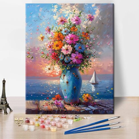 Starry Night Astronauts Paint by Numbers Kits Canvas DIY Space Earth Oil Painting Paint by Numbers for Adults Beginner with Brushes and Acrylic Pigment for Student Bedroom Home Decor 16x20inFrameless in Saudi Arabia
