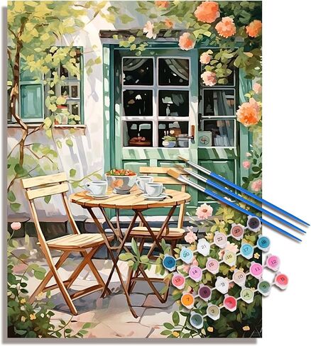 Paint by Numbers Kit for Adults Beginner, Abstract Landscape Acrylic Adult Paint by Number Kits on Canvas, Vintage Blue Car Watercolor Paint by Number for Adults, Perfect for Home Decor Gift 16"x20" in Saudi Arabia