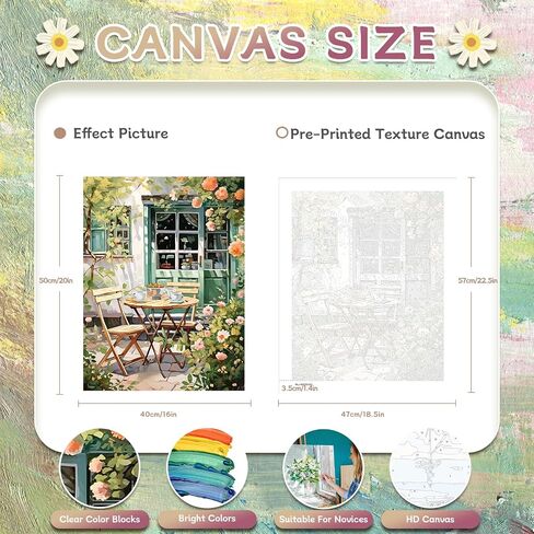 Paint by Numbers Kit for Adults Beginner, Abstract Landscape Acrylic Adult Paint by Number Kits on Canvas, Vintage Blue Car Watercolor Paint by Number for Adults, Perfect for Home Decor Gift 16"x20" in Saudi Arabia