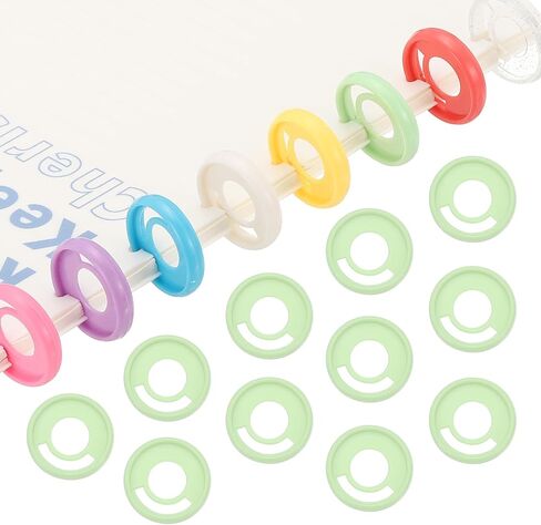 PATIKIL 28mm 1.1" Plastic Round Book Binding Discs, 22 Pcs Discbound Expansion Discs Pen Insertable Plating Round Binder Rings for DIY Notebook Planner, Pale Green in Saudi Arabia