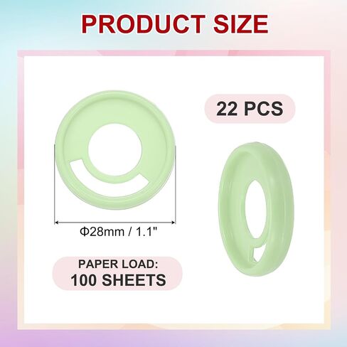 PATIKIL 28mm 1.1" Plastic Round Book Binding Discs, 22 Pcs Discbound Expansion Discs Pen Insertable Plating Round Binder Rings for DIY Notebook Planner, Pale Green in Saudi Arabia