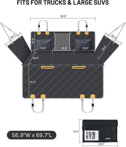 موسع المقعد الخلفي للكلاب ، غطاء مقعد السيارة المقاوم للماء للمقعد الخلفي ، غطاء مقعد السيارة القاع ، أرجوحة مساحة كبيرة لسيارات الدفع الرباعي ، غطاء مقعد للحيوانات الأليفة يحمل 450 رطلاً (أسود) in Kuwait