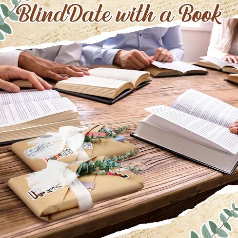 Marspark 6 Set Blind Date with A Book Gift Box Supplies Cits باستثناء الكتب بما في ذلك ملصقات الإشارات المرجعية المغناطيسية السائبة ، قراء مكتبة الكتب ، Home For For Women Men (Baby's Breath) in Saudi Arabia