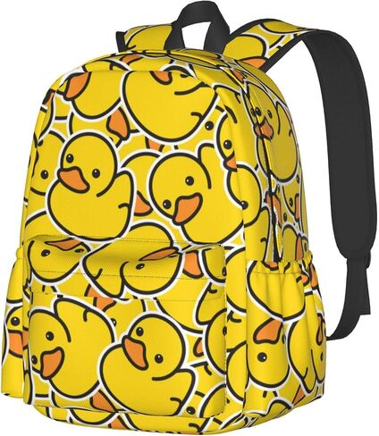 Cute Rubber Ducky Laptop Backpack For Men Women, Yellow Cartoon Ducks Lightweight Daypack Bookbag For Daily Commutes Business Travel Hiking in Saudi Arabia