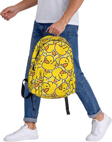 Cute Rubber Ducky Laptop Backpack For Men Women, Yellow Cartoon Ducks Lightweight Daypack Bookbag For Daily Commutes Business Travel Hiking in Saudi Arabia
