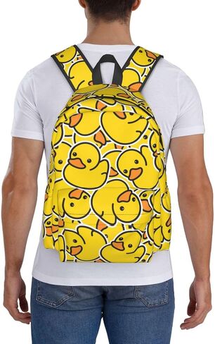 Cute Rubber Ducky Laptop Backpack For Men Women, Yellow Cartoon Ducks Lightweight Daypack Bookbag For Daily Commutes Business Travel Hiking in Saudi Arabia