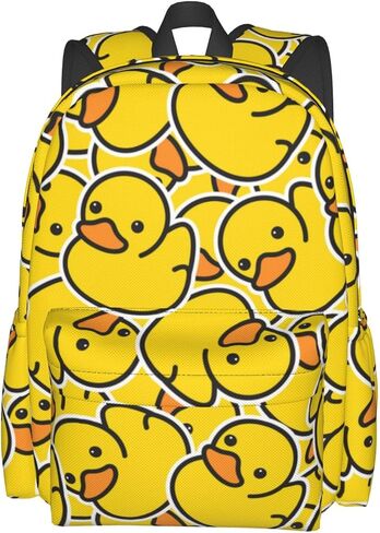 Cute Rubber Ducky Laptop Backpack For Men Women, Yellow Cartoon Ducks Lightweight Daypack Bookbag For Daily Commutes Business Travel Hiking in Saudi Arabia