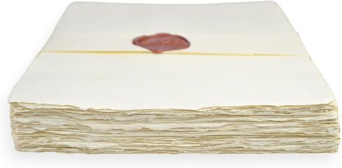Kathmandu Valley Co. 8.5x11 inch 100% Cotton 90 GSM, Off-White Vintage Deckle-Edge Handmade Printer Paper from Recycled Textile Surplus for Inkjet and Laser Printers (100 Sheets) in Kuwait