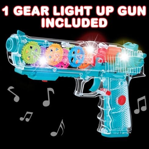تضيء ArtCreativity Up Gear Toy Gun للأطفال ، وأسلحة الألعاب للأولاد مع التروس المتحركة ، وتأثيرات LED ، والموسيقى ، والمشاركة في البطاريات ، وتفاعلية LED TOY GUNS ، وألعاب الهدية الرائعة. in Saudi Arabia
