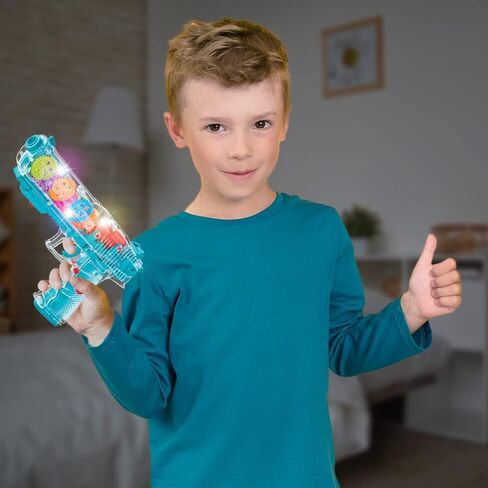 تضيء ArtCreativity Up Gear Toy Gun للأطفال ، وأسلحة الألعاب للأولاد مع التروس المتحركة ، وتأثيرات LED ، والموسيقى ، والمشاركة في البطاريات ، وتفاعلية LED TOY GUNS ، وألعاب الهدية الرائعة. in Saudi Arabia