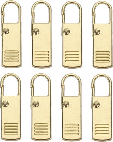 PATIKIL Zipper Pull Replacement, 8 Pcs Detachable Metal Zipper Tab Repair Kit Handle Fixer Extension for Luggage Backpacks Suitcase, Gold Tone in Saudi Arabia