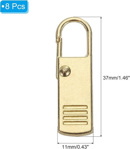 PATIKIL Zipper Pull Replacement, 8 Pcs Detachable Metal Zipper Tab Repair Kit Handle Fixer Extension for Luggage Backpacks Suitcase, Gold Tone in Saudi Arabia
