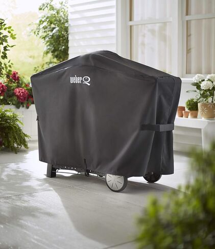Weber Q 2000 and 3000 Series with Cart Grill Cover, Heavy Duty and Waterproof, Fits Grill Widths Up To 50 Inches in Kuwait