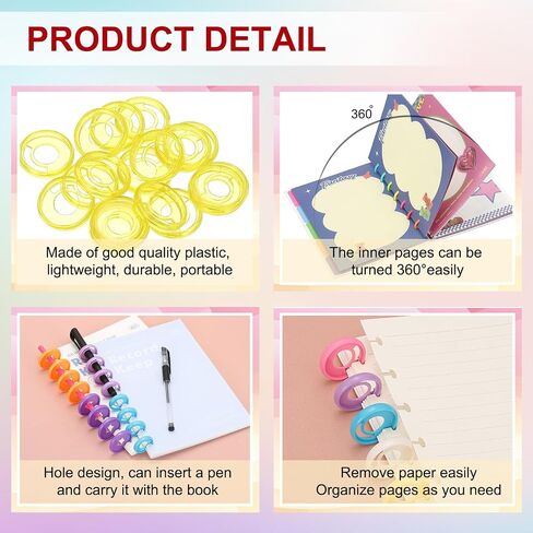 PATIKIL 28mm 1.1" Plastic Round Book Binding Discs, 22 Pcs Discbound Expansion Discs Pen Insertable Plating Round Binder Rings for DIY Notebook Planner, Pale Green in Saudi Arabia