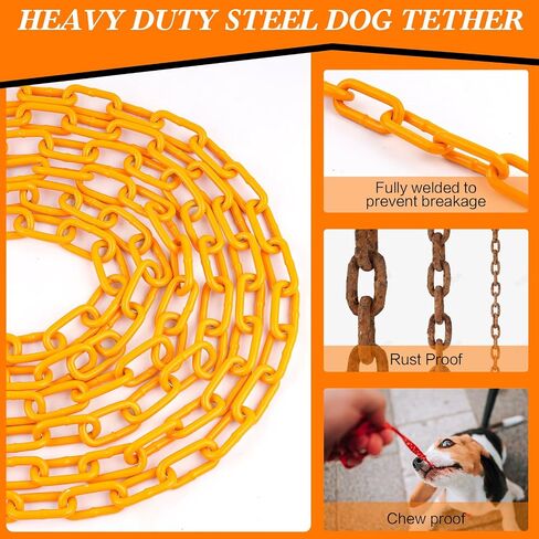 Chain Truck Bed Dog Tether for Two Dogs,Adjustable Double Safety Chew Proof Metal Truck Bed Dog Leash System for Pickup, SUV, Cars & Trucks (Yellow) in Saudi Arabia