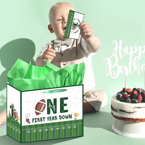 Luvsweets Golf Birthday Gift Bag - Green Gift Wrapping Bag with Tissue Paper and Greeting Card for Men Boys, Golf Party Favors, Sports Themed Birthday Decorations Supplies in Saudi Arabia
