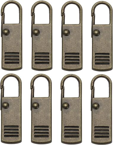 PATIKIL Zipper Pull Replacement, 8 Pcs Detachable Metal Zipper Tab Repair Kit Handle Fixer Extension for Luggage Backpacks Suitcase, Gold Tone in Saudi Arabia
