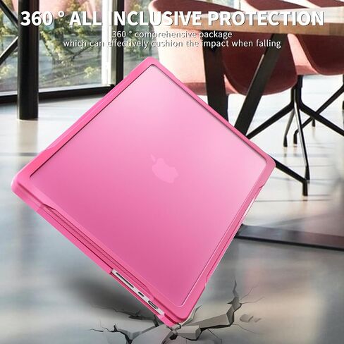 Mektron Upgrade Durable Case for MacBook Pro 14 INCH M1 A2442/ M2 A2779/ M3 A2918/A2992 /M4 A3112 A3401 A3185 Pro/Max (2021/2023/2024), Carbon Fiber Edges Shockproof Hard Shell, C-Pink in Saudi Arabia