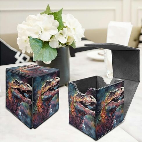 لصندوق سطح السفينة MTG Commander ، صندوق تخزين البطاقات يناسب 100+ بطاقات بأكمام ، PU LEATHER LEADE كبيرة الحجم قوة مغناطيسات سطح السفينة لحالة ألعاب اللوحة MAGIC MTG TCG CCG ، الديناصورات in Kuwait
