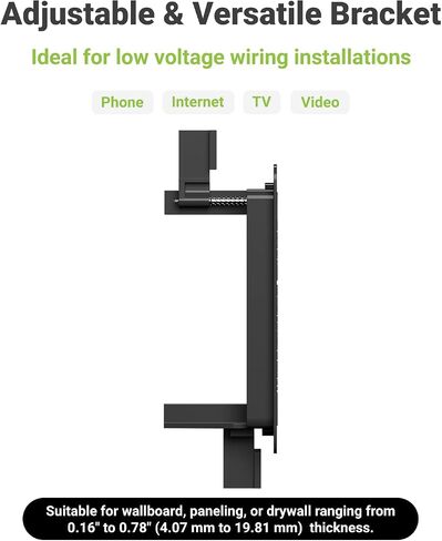 Brush Wall Plate with Mounting Bracket, Cable Pass Through UL Listed Decorator Cover for Low Voltage Wires, Single Gang Cord Hider for TV Home Theater System, White, 2 Pack in Saudi Arabia