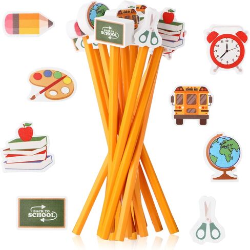 Spakon 40 Pack Pencils مع أقوام الممحاة العليا ، أقلام الرصاص اللطيفة مع محو القمحات اللطيفة للمحورين على شكل هدايا رياض الأطفال مرة أخرى in Saudi Arabia