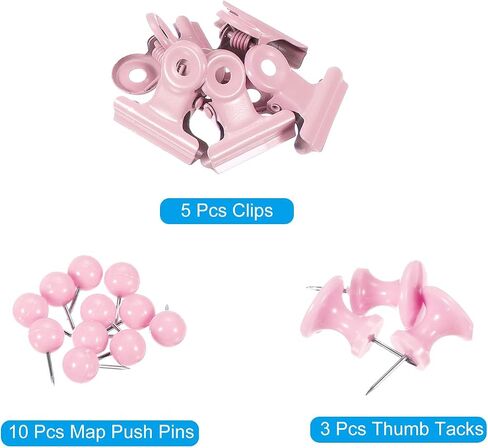 PATIKIL 3/8-Inch Push Pins Set, Round Map Push Pins Thumb Tacks No Scratches Bull Clips Office Supplies Set for Hanging Photos Cork Board Map Marking, Purple in Kuwait