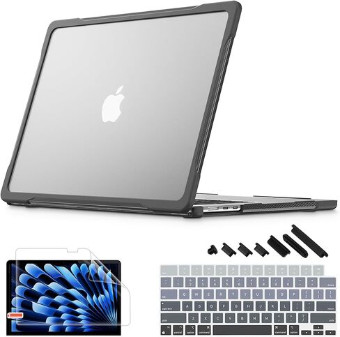 Mektron Upgrade Durable Case for MacBook Pro 14 INCH M1 A2442/ M2 A2779/ M3 A2918/A2992 /M4 A3112 A3401 A3185 Pro/Max (2021/2023/2024), Carbon Fiber Edges Shockproof Hard Shell, C-Pink in Kuwait