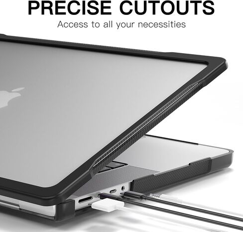 Mektron Upgrade Durable Case for MacBook Pro 14 INCH M1 A2442/ M2 A2779/ M3 A2918/A2992 /M4 A3112 A3401 A3185 Pro/Max (2021/2023/2024), Carbon Fiber Edges Shockproof Hard Shell, C-Pink in Kuwait