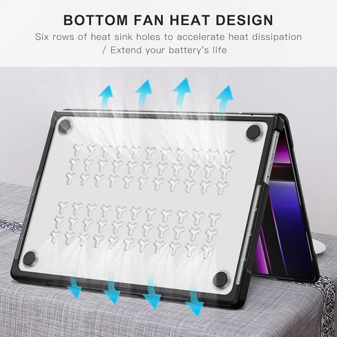 Mektron Upgrade Durable Case for MacBook Pro 14 INCH M1 A2442/ M2 A2779/ M3 A2918/A2992 /M4 A3112 A3401 A3185 Pro/Max (2021/2023/2024), Carbon Fiber Edges Shockproof Hard Shell, C-Pink in Kuwait