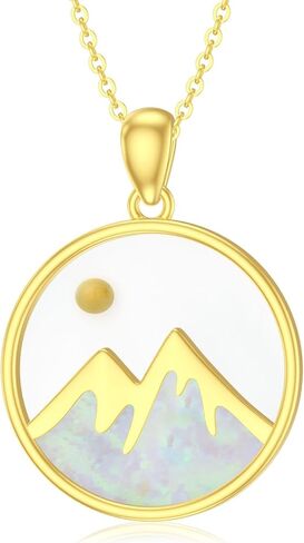 SISGEM Solid 14K Gold Mustard Seed Mountain Necklace for Women,14kt Real Gold Mustard Seed Faith Pendant Necklace Christian Jewelry Gifts Christmas Birthday,16+2 inch in Saudi Arabia