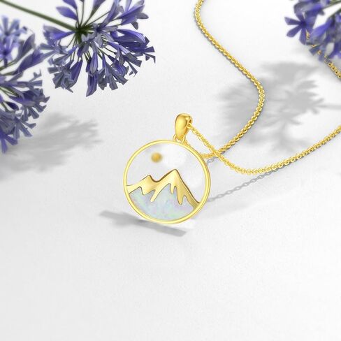 SISGEM Solid 14K Gold Mustard Seed Mountain Necklace for Women,14kt Real Gold Mustard Seed Faith Pendant Necklace Christian Jewelry Gifts Christmas Birthday,16+2 inch in Saudi Arabia