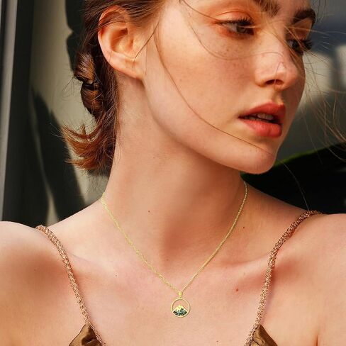 SISGEM Solid 14K Gold Mustard Seed Mountain Necklace for Women,14kt Real Gold Mustard Seed Faith Pendant Necklace Christian Jewelry Gifts Christmas Birthday,16+2 inch in Saudi Arabia